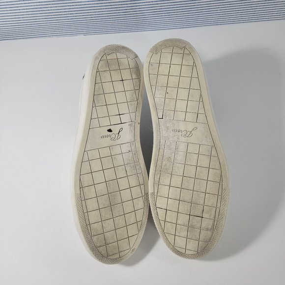 J Crew Saturday White Leather With Flower Print Sneakers Women's Size 9 - Picture 7 of 11